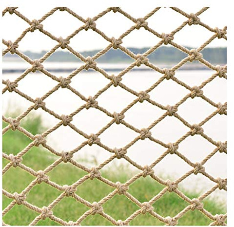 Rete in Corda di Iuta e Canapa per la Sicurezza dei parchi Giochi, Protezione del carico, Decorazione per Esterni - Rete da Giardino Resistente con Maglia da 6 mm/8 mm per patii, ringhiere,