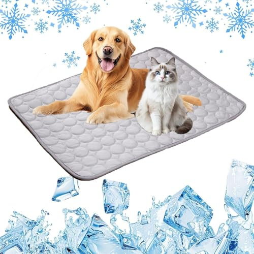 Generisch Selbstkühlende Hundematte ，3-Schicht-System Selbstkühlende Kühlende Liegematte Für Hunde & Katzen, Kühlpad Für Haustiere(Gray,XS(40 * 30cm))