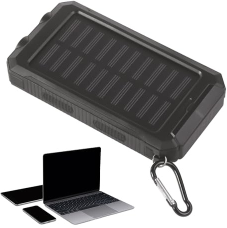Solar Charger - Portable Energy Bank, 20000mAh Wireless Fast Charging Device with Built-in Flashlight, USB Outdoor Energy Supply, Waterproof Backup Charger for Phones, Camping, Hiking, 7.8x2.5cm