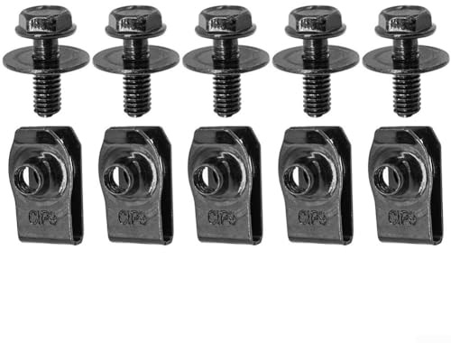 Lot de 10 clips et boulons M6 pour plateau de moteur Honda Accord pour protéger votre voiture de la boue et