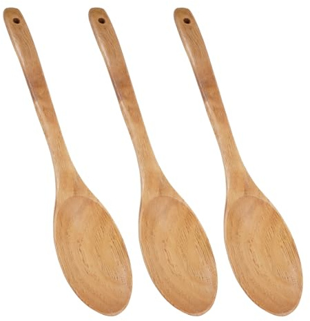 3 Piezas Cucharas de Madera Grande, 31x5,5 cm Cuchara Madera Cocina