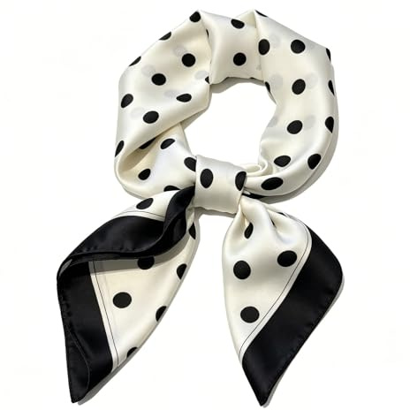 Neck Scarf for Women,Square Satin Hair Bandana Head Scarf 70x70cm Soft Silk Feel Lightweight Shawl Wrap Ladies Neckerchief,Wedding Guest Handbag Accessories Gift,for Travel Bags Fashion (Beige)