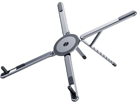 Supporto Per Laptop Regolabile - Pieghevole In Lega Di Alluminio Magnetica | Supporto Per Laptop Leggero | Alzata Da Tavolo Portatile Da 18,2x5,8 Cm Con Supportxo Per Telefono Magnetico Per L'aula Del