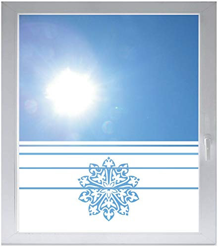 INDIGOS UG Sichtschutzfolie Glasdekorfolie Fensterfolie mit Motiv satiniert Blickdicht - E1139 Schöne Blume - 1200 mm Länge - 500 mm Höhe Streifen - selbstklebend - matt - für Bad