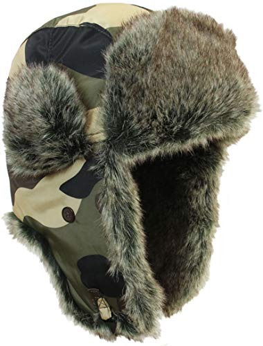 Epic Militaria Herren Fliegermütze Woodland Camouflage Gr. Small, Woodland Camouflage