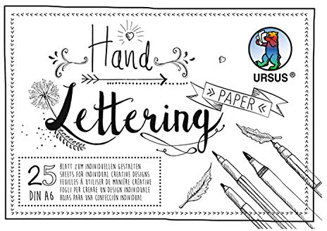 URSUS 24926401 Handlettering Paper, Block mit 25 Blatt Tonkarton 200 g/qm DIN A6, zum individuellen Gestalten, weiß