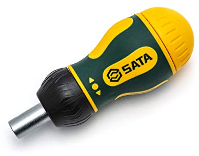 SATA ST09348 6In1 Stubby Ratcheting Screwdriver Set with Smooth Ratcheting Mechanism and Three Settings