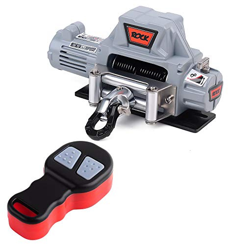 INJORA Metal Automatic Winch Wireless for 1/10 RC Crawler,Grey