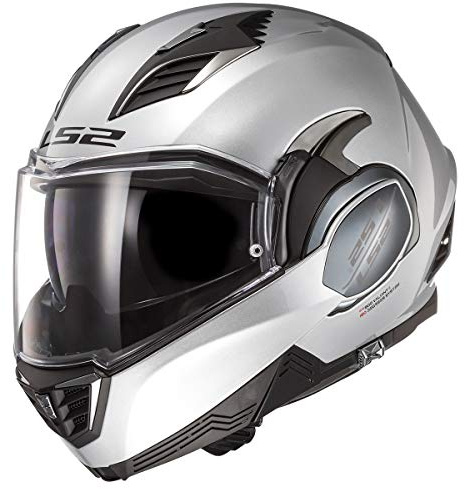 LS2 Helmets Valiant II Modular Helmet (Gloss Silver - X-Small)