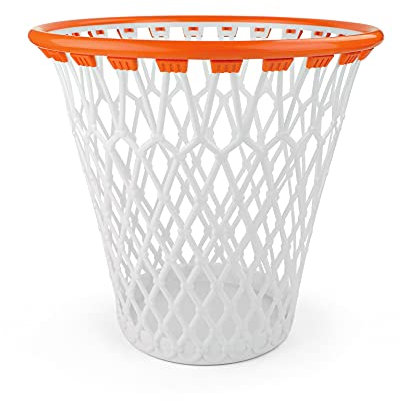 Legami - Korb in Korbform, 32 x 30 cm, aus Kunststoff, Slam Dunk, Basketball Bin, Abfalleimer, orange und weiß, zum stilvollen Entsorgen von Abfällen