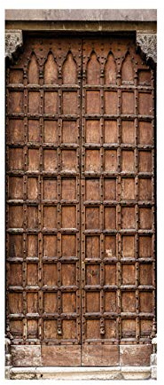 Uziqueif 3D door wallpaper self-adhesive door poster door wood look - including paste Vintage rustic boards photo wallpaper door foil poster wallpaper,H,88 * 200cm