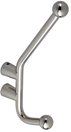 SOTECH 2x Garderobenhaken ZIA Ø 10 mm Edelstahl poliert 185 x 95 x 19 mm | Wandhaken zum Schrauben Wandgarderobe Huthaken