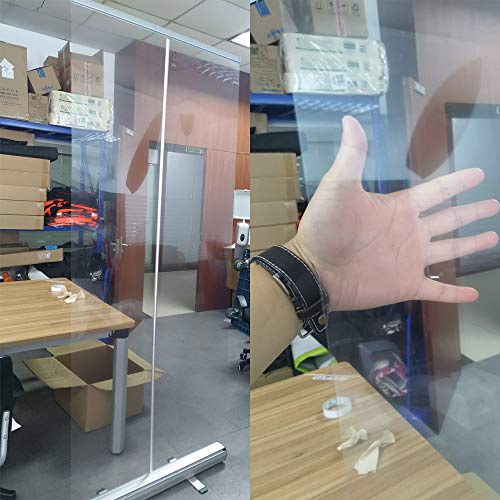 100x200cm Clear Roller Banner/Clear Film Schutz Screen/Clear Mobile Niesschutz Keimschutz/Portable Shield Barriere/Social Distancing Hygiene Partition/Schutzwand Kunststoff Trennwand