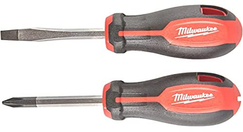 Milwaukee Milw 4932471810 - Set di 2 cacciaviti Stubby, Multicolore