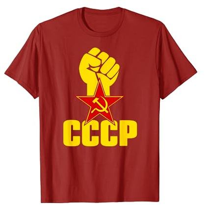 Unione Sovietica CCCP URSS Falce e Martello Stella Rossa Maglietta