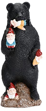 EXCEART Statuette Ours Noir Décoration Extérieure pour Jardin et Balcon Sculpture Artisanale pour Amoureux Nature