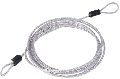 Angelkiss 2 m Security Braided Loop Locking Cable with Loops Steel Wire Rope Anti-Theft for U-Shaped Bicycle Number Code Lock Padlock