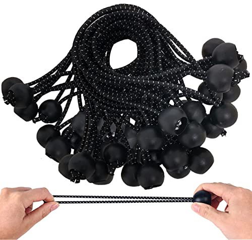 Spanngummi mit Kugel Schwarz für Zelt Planen Banner 25 Stück,15cm,Gummispanner,Spanngummis,Planenspanner,Expanderschlingen,Zeltgummis