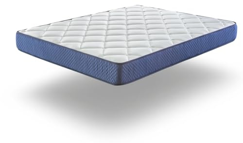 Dormissmo madrass 105 x 190 SHAULA – H3 – höjd 18 cm – andningsaktiv och viskoelastisk. Ergonomisk – bearbetning i modernt blått