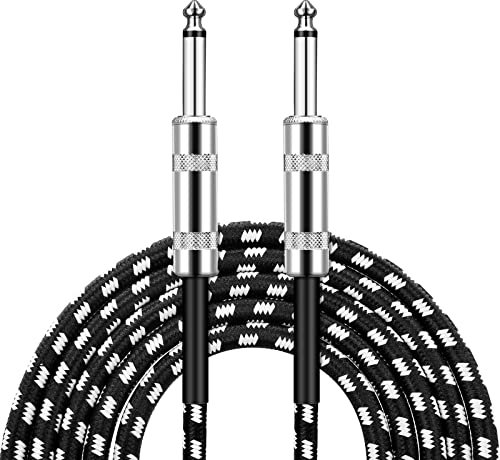 Anpro Premium Guitar Instrument Cable - Guitar Lead 3m /10ft, 6.3 mm Braided Jack Instrument Cable for Electric Guitar,Bass, Keyboard,Amp - Straight to Straight Plugs