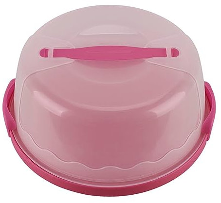 HoveeLuty Couppeur de Porte-gâteau Réparateur de Stockage de gâteau 8 Pouces Récipient de Stockage de gâteaux de dôme translucide pour Le Transport de gâteaux, Cupcakes, Biscuits, tartes (Rouge Rose)