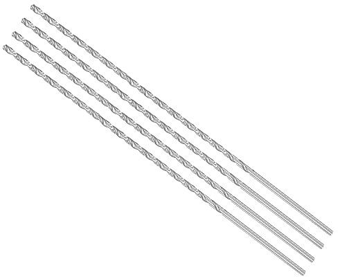 CoCud 4Stk Extra Lange Spiralbohrer 3.5mm Bohrer Bit Durchmesser Drehbohrer | Schnellarbeitsstahl, 250mm Gesamt Länge, Für Gehärtetes Metall Holzarbeiten Plastik Aluminium