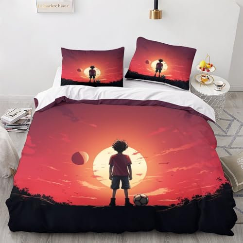 OPSREY Football Field Fermeture À Glissière Parure De Lit Doux Et Souple Soccer Housse De Couette Différentes Tailles Comfort Cover Luxe Literie Chaleur Linge De Lit Double（200x200cm）