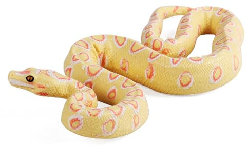 JOKFEICE Tierfiguren: realistische große Pythons (gelb), Feengarten-Zubehör, Lernspielzeug für Weihnachten & Geburtstag, Tortenaufsatz für Kinder