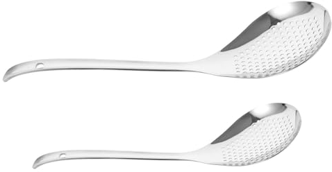 ABOOFAN Colador Inoxidable Cucharas Ranuradas Espumadera Cuchara Para Pasta Escurridor Cubiertos