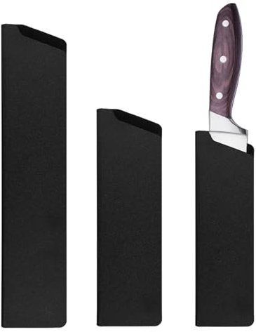 Dokeno 3 Pezzi Protezioni per Lame, Nero Fodero Coltello Cucina Fodero per Lama in Materiale ABS per Coltelli Coltello da Pane Fodero per Coltello da Cucina