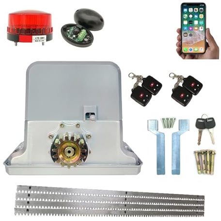 Tableau de commande de l'opérateur de portail Opérateur de porte coulissante automatique 1800KGS, moteur AC220V/110V comme moteur de ferme-porte (capteur, bouton, lampe, en option), Pack pour kit port