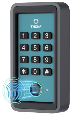 Fingerprint Garage Door Opener Keyboard, Universal Wireless Keyless Keyboard, Compatible with LiftMaster Chamberlain Craftsman Genie Overhead Linear Wayne Dalton (Medium Frame in