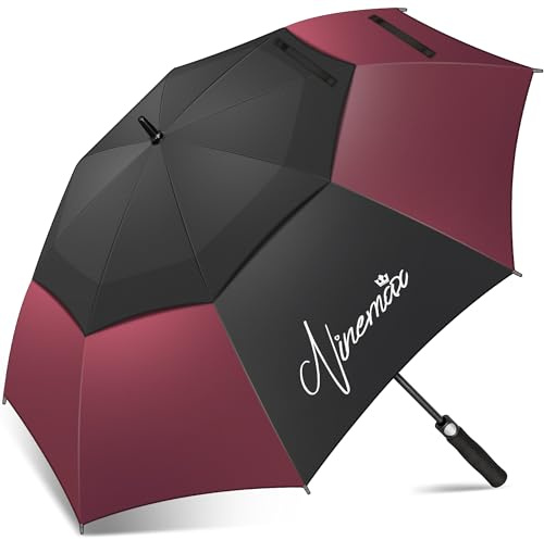 NINEMAX Golf Regenschirm Groß Sturmfest XL/XXL,Großer Regenschirm Sturmfest | Stabil Golfschirm Gross für Damen Herren 2 Personen