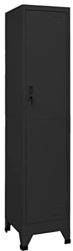 LVHUIDEH Schließfachschrank mit 1 Tür, Schließfach, Modernen Design Lagerschrank, Wertfachschrank Spind, Metallspind, Umkleideschrank, Abschließbare, Robust und Langlebig, 38 x 45 x 180 cm Stahl