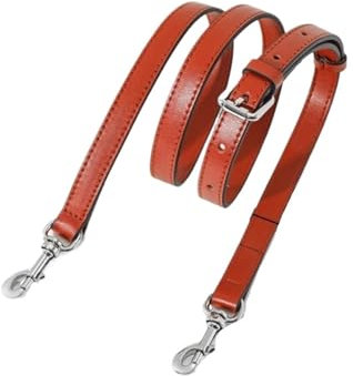 Damen Ledertaschengurt 100-120cm Orange Gold Schnalle Rindsleder Schultergurt Echtes Leder Griff Schulter Crossbody for Frauen DIY Tasche Ersatz Für Schultertaschen(1.5cm silver buckle,5 pieces)