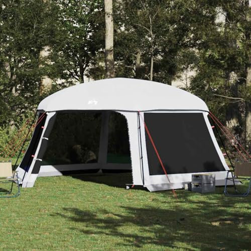 Brokky 4100630 Pool Tent with Removable Fly & Mesh Walls Grey 618x532 cm Hot Tub Spa Pop Up Canopy Cover and Camping Shelter