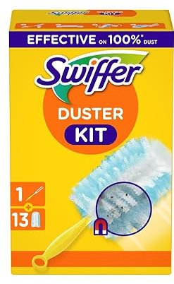 Swiffer Duster Piumini Cattura Polvere, 1 Manico e 13 Piumini, Cattura e Intrappola Polvere e Sporco, Raggiunge I Punti più Difficili della Casa, Maxi Formato