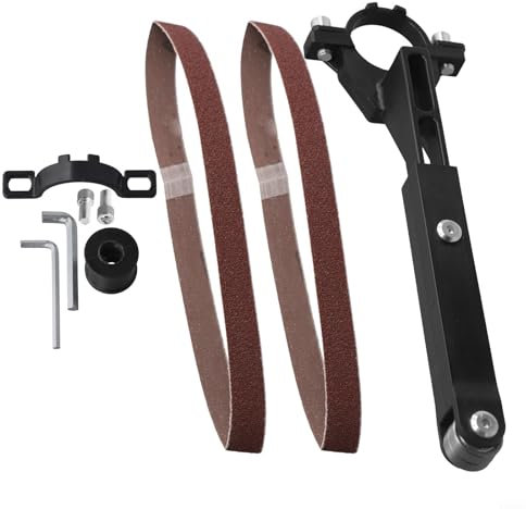 Kit adattatore per smerigliatrice angolare per smerigliatrici da 100 mm e 125 mm, convertire in levigatrice a nastro con accessori, strumento di levigatura in acciaio inossidabile per lucidatura di