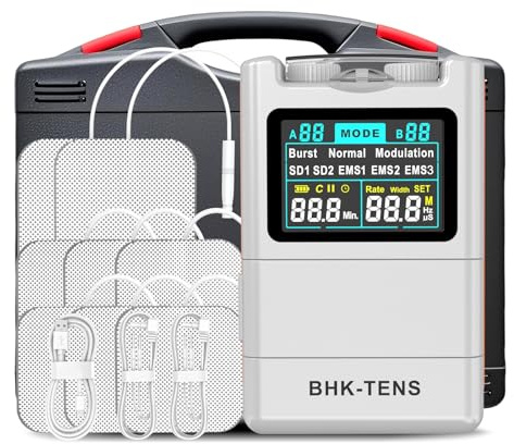 BHK-TENS Estimulador muscular EMS para aliviar el dolor de espalda KR800 (800 Plata)