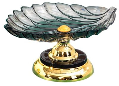 Amagogo Corbeille à Fruits, Plateau de Service sur Pied, Support de Plateau de Service, Plat Décoratif pour Aliments, Dessert, Collation, Assiette de Présenta, Feuille