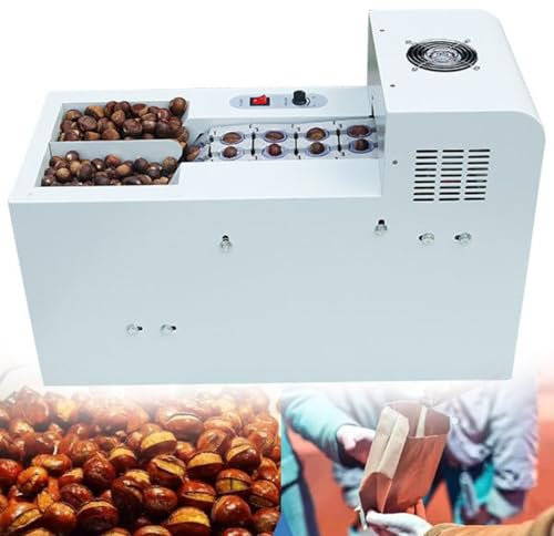 XCSCUK Máquina peladora de castañas eléctrica, Cascanueces automática, eficiente para el procesamiento de castañas Chinas, para el Comercio y el hogar (B)