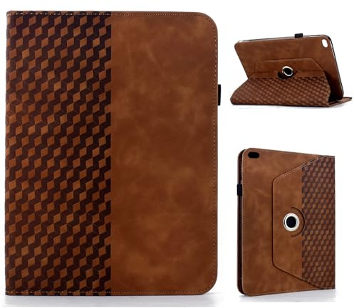 Coque Étui Rotatif pour iPad 9,7 6ème Génération, 5ème Génération/iPad Air 2, Support Rotatif à 360 Degrés avec Fonction de Emplacement pour Carte et Porte Stylo - Marron