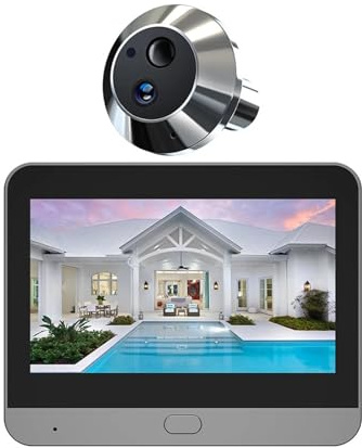 VEKELETE Smart 3MP Mini Digital Peephole Door Eye Camera WiFi 940nm Infrared IR PIR Motion Detection Digital Viewer(Peephole)