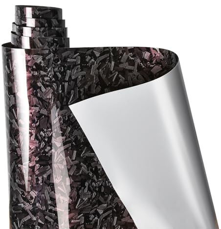 XhuangTech Glossy Car Sticker Forged Carbon, DIY Car Decorative Wrap Vinyl Bubble Free, Crystal Pattern Paint Protective Film Exterior Interior Decal for Car, Motorcycle, Bicycle (Grey Red, 30×152CM)