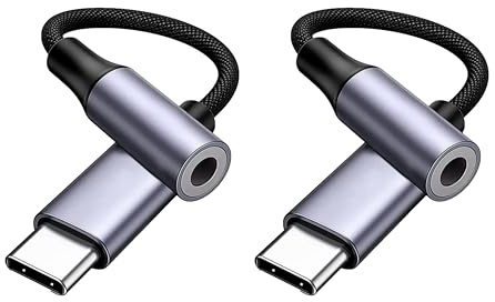 Adaptateur USB de type C vers prise jack 3,5 mm pour casque audio numérique, adaptateur auxiliaire vers USB C pour Samsung Galaxy Pixel, iPad Pro, Huawei, Xiaomi, etc. (2 USB-C vers femelle 3,5 mm)