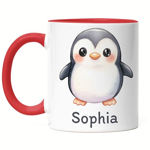 Kiddle-Design Kindertasse mit Namen Personalisiert, Personalisierte Tasse Kinder mit Elefant, Namenstasse Elefanttasse, Kinderbecher als Geschenk zur Geburt, Taufe Weihnachten - Tasse Weiß