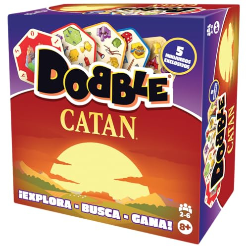 Asmodee Dobble Catan, Juego de Mesa de Observación y Velocidad