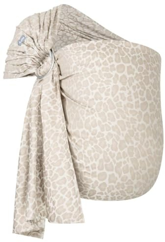 Hoppediz Ring-Sling Babytragetuch ab Geburt, Kigali | Ergonomisches Tragetuch mit Ringen für schnelles Anlegen, inkl. Anleitung