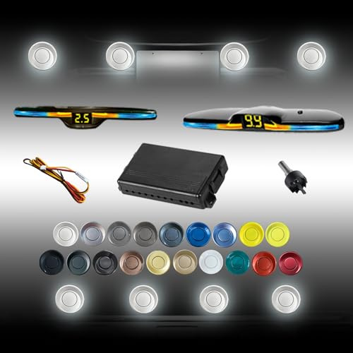 New Features Forward and Reverse Parking sensors, Option to Measure Distance in inches, bidirectional Display Option, and Customizable Digital Direction 18 Color Probes to Choose from(Silver)