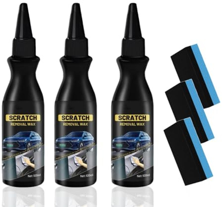 3PC éliminateur De Rayures De Voiture,100ML Car Scratch Remover,Efface Rayures Profondes Voiture,Powerful Scratch Remover,Protection Semblable à la Cire Pour Surfaces Automobiles
